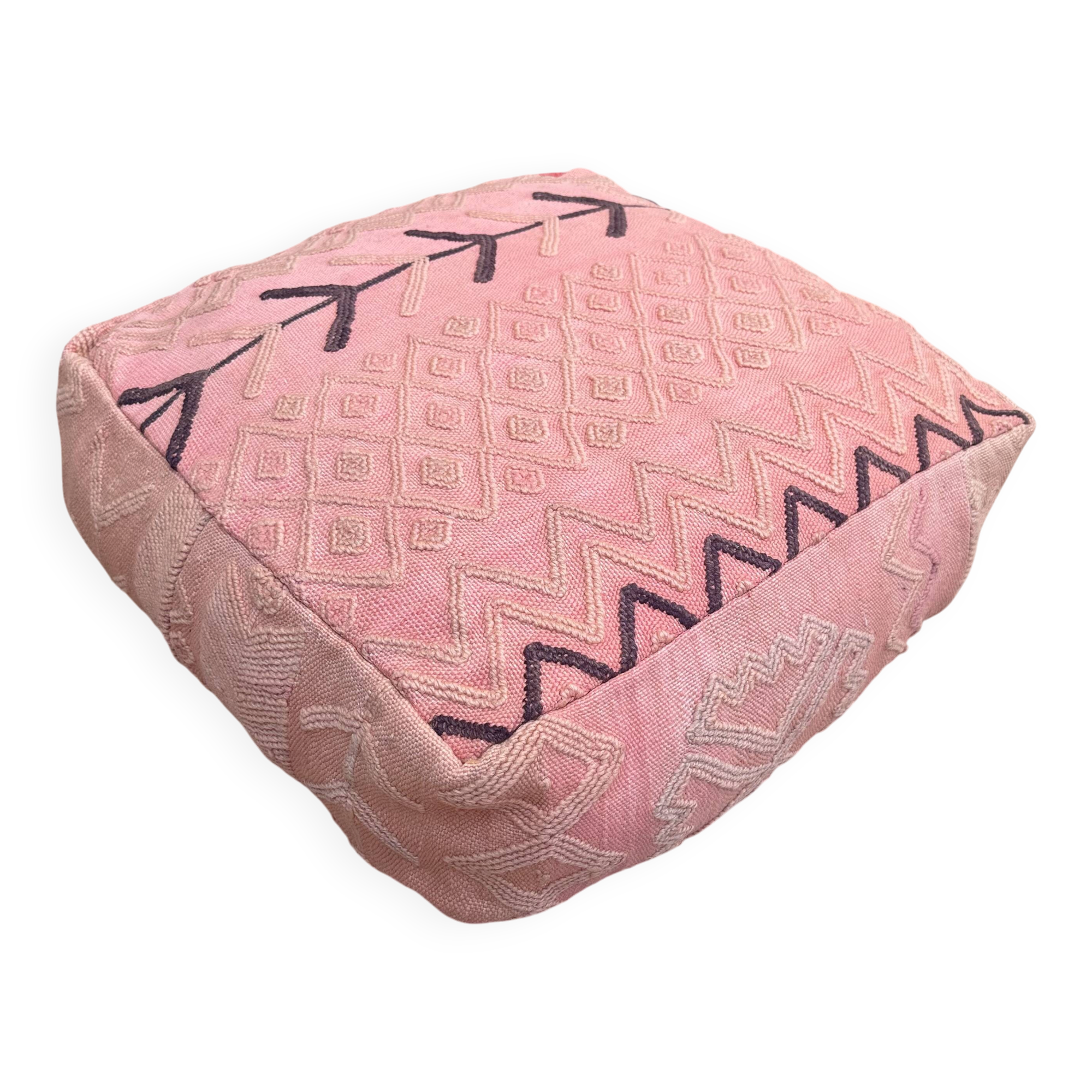 Pouf Kilim berbère fait main, coussin de sol