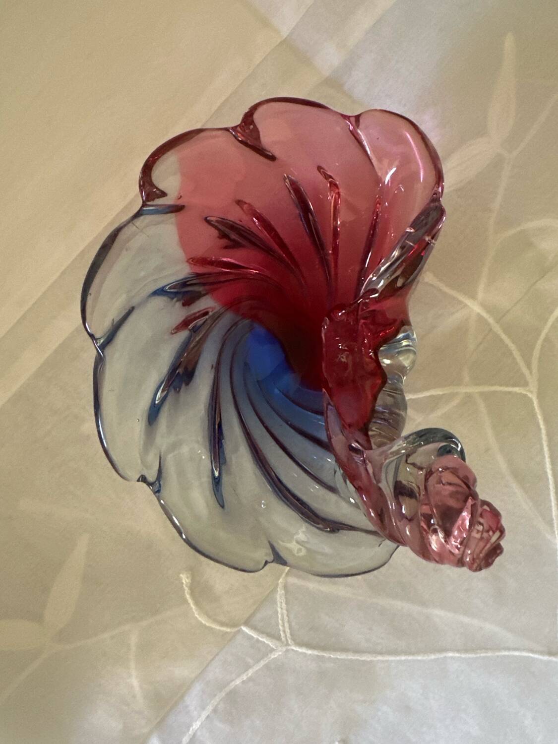 Ashtray Shell-shaped Glass from Bohemia Josef Hospodka Wine