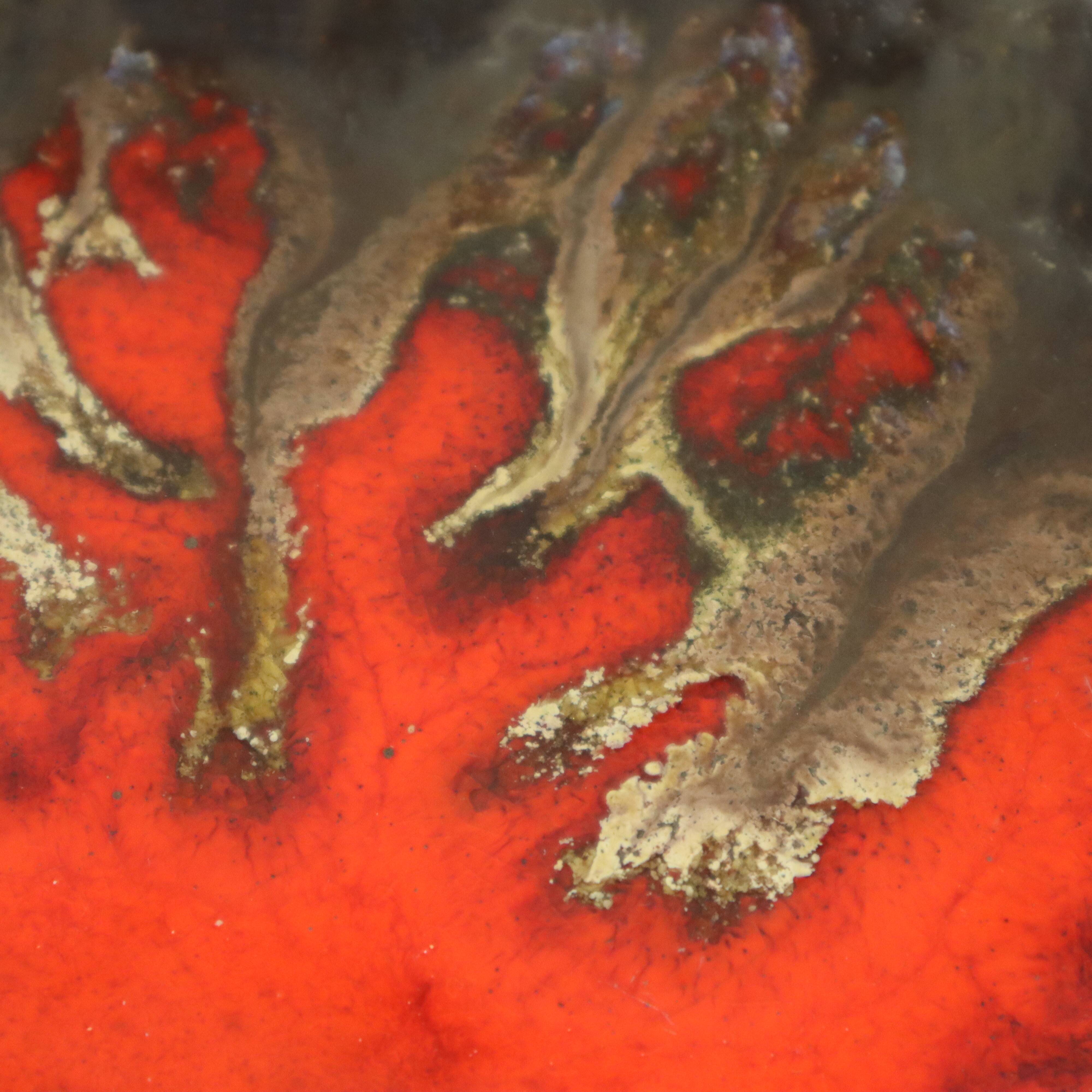 Vintage Terracotta Fruit Bowl Bowl Fat Lava Style Orange Gray 29cm