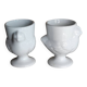 White porcelain hen egg cups