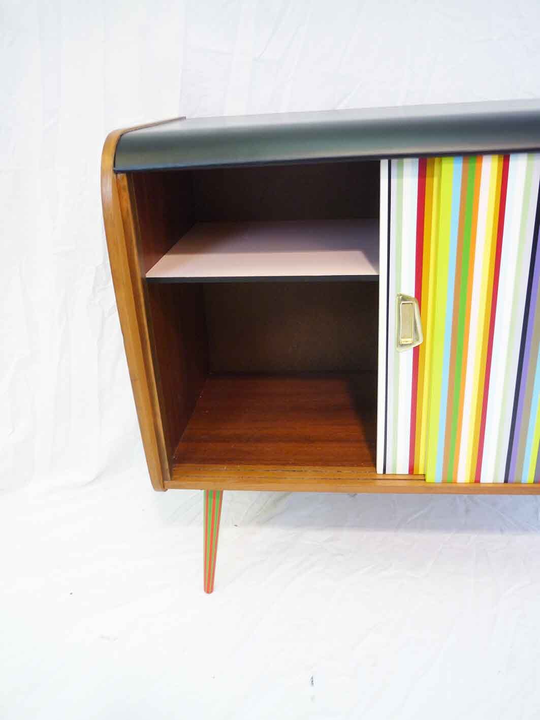 Vintage chest of drawers 2 sliding doors