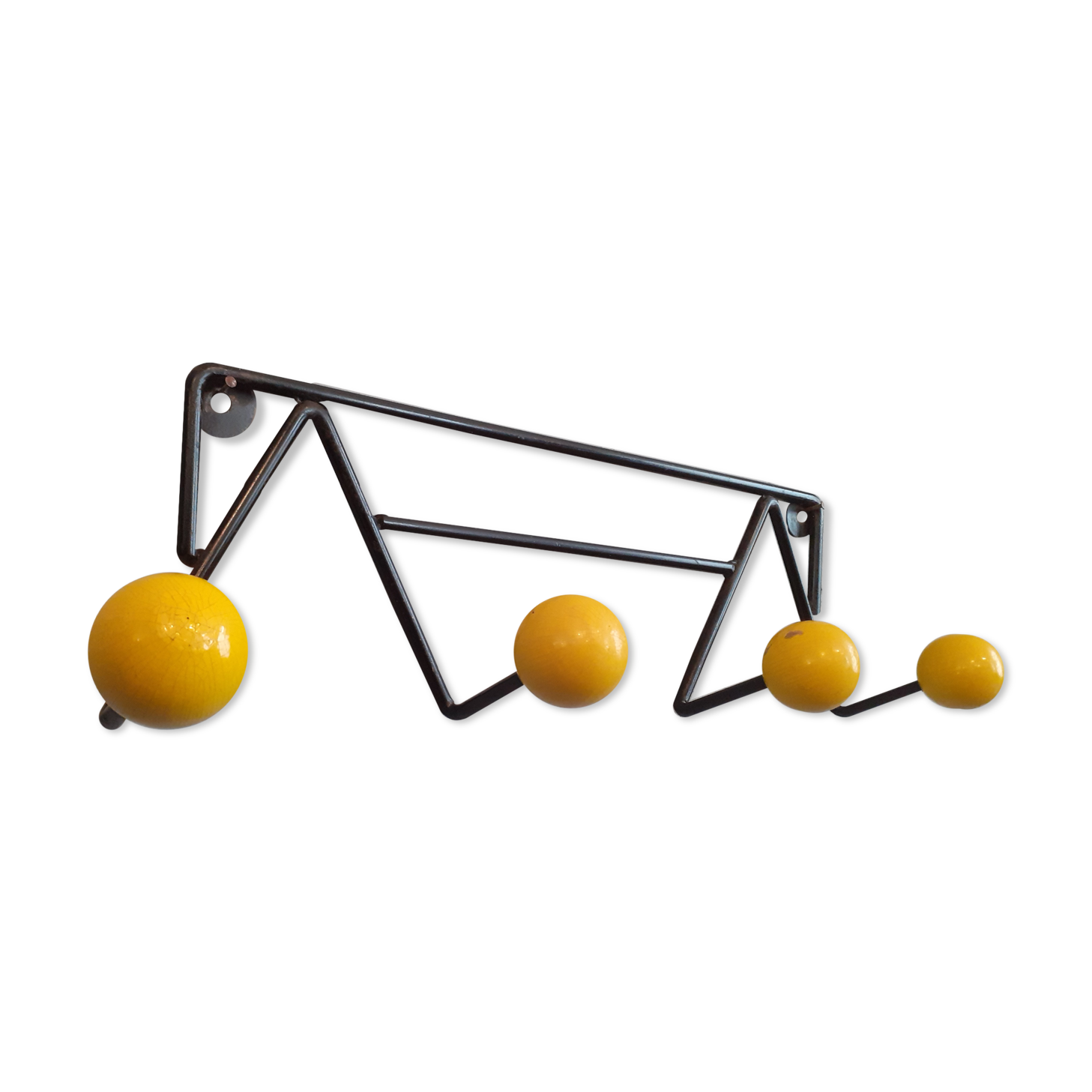 Porte manteau boules jaunes vintage année 50 design!!