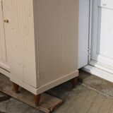 Renovated Art Deco buffet, pink marble and original mirror.