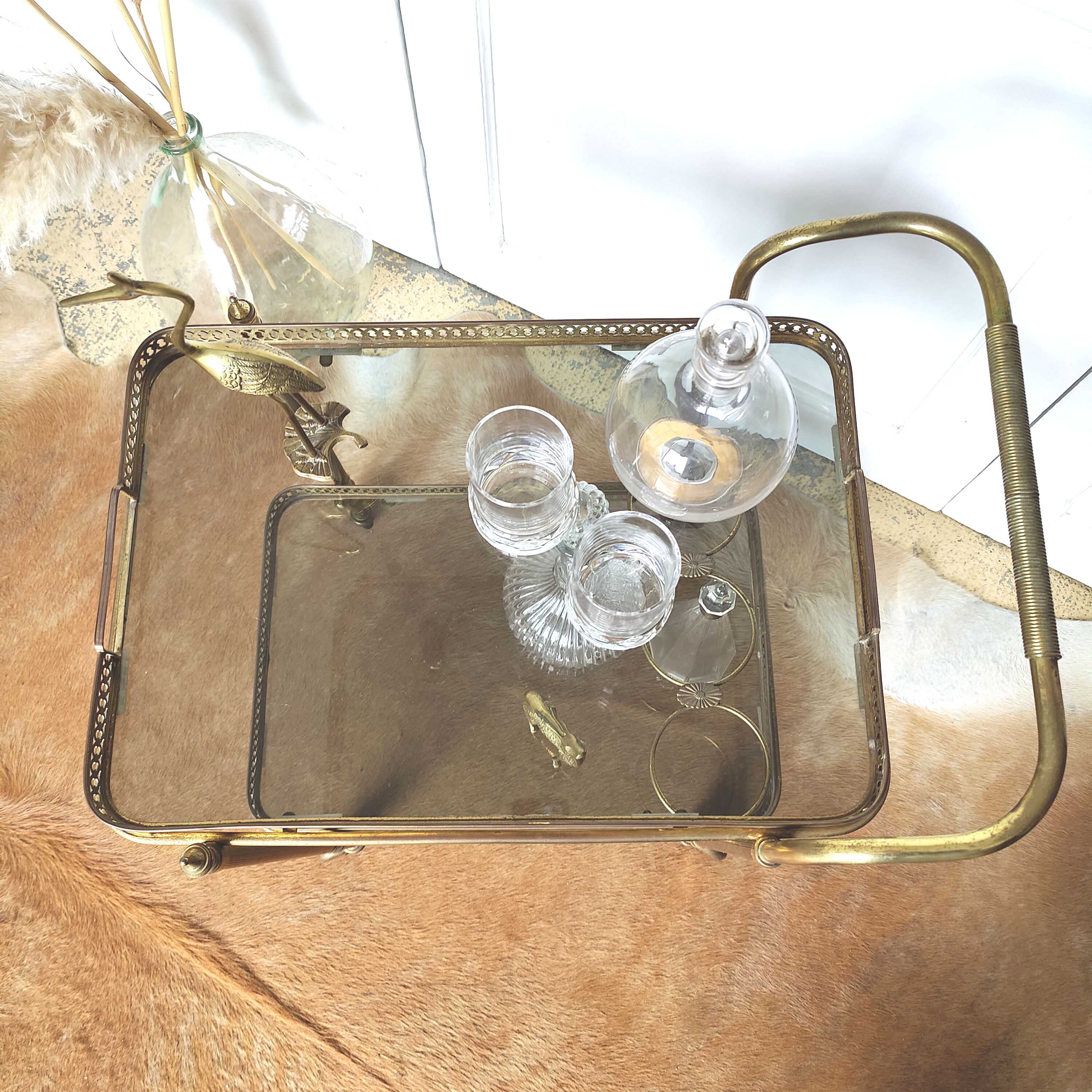 Brass and glass golden bar