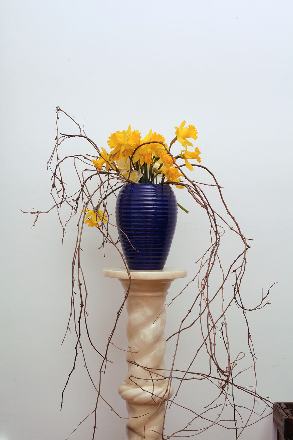 Blue Ceramic Vase - layered ring shape