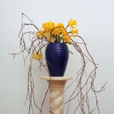 Blue Ceramic Vase - layered ring shape