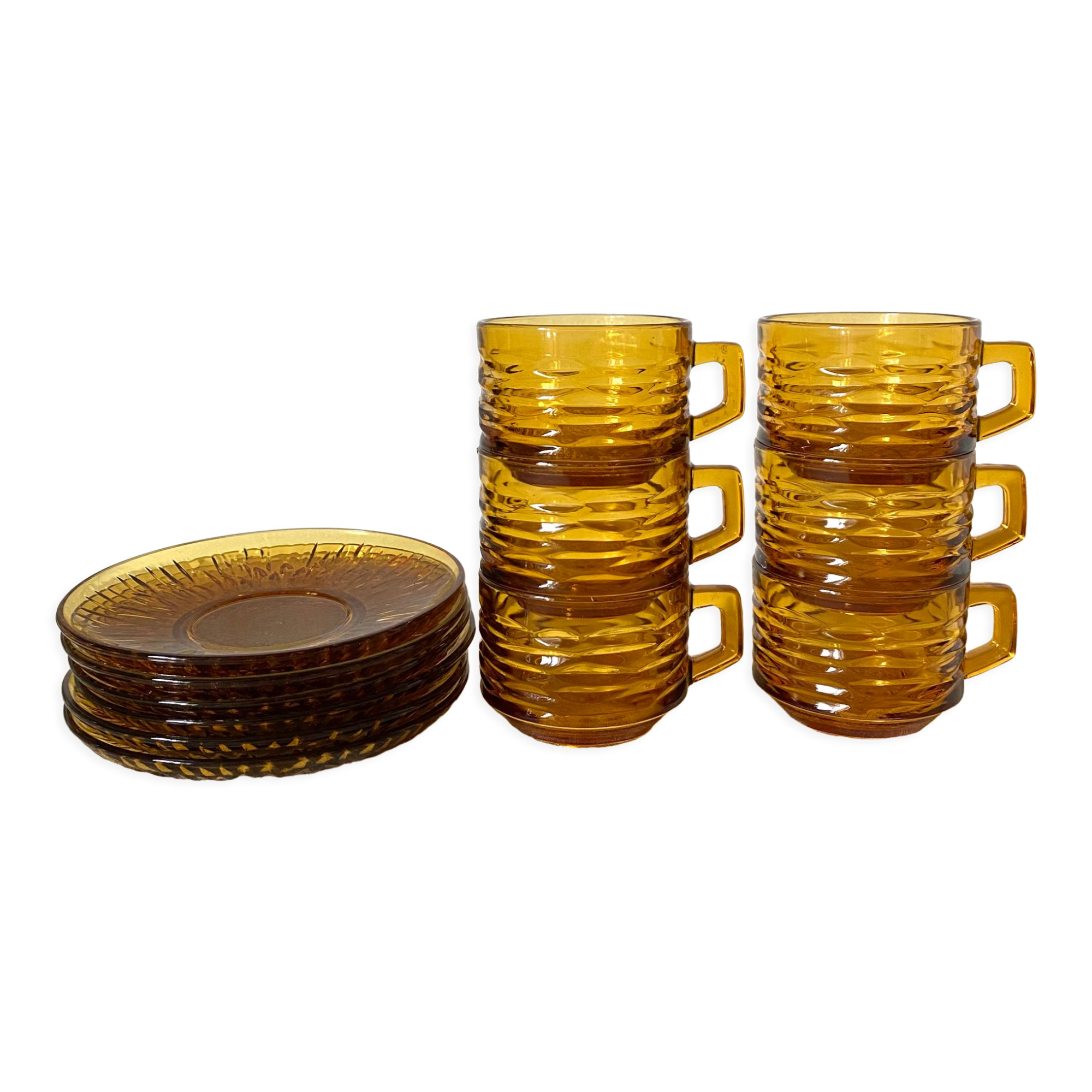 Vereco cups in amber glass