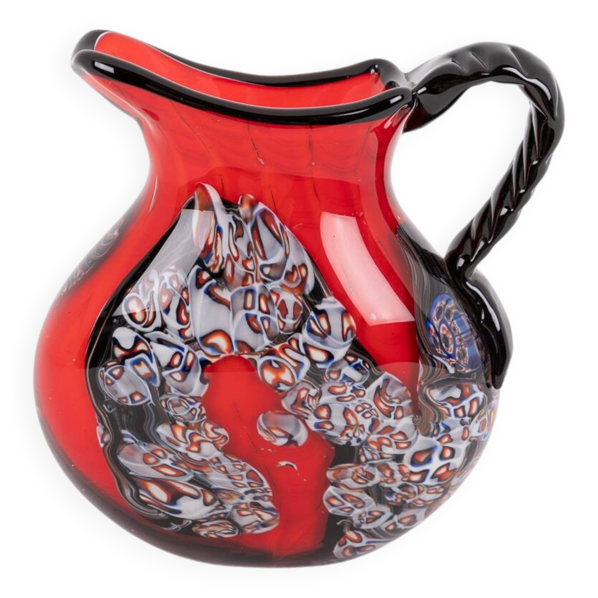 Spectacular Murano glass pitcher, Italy 1980’s