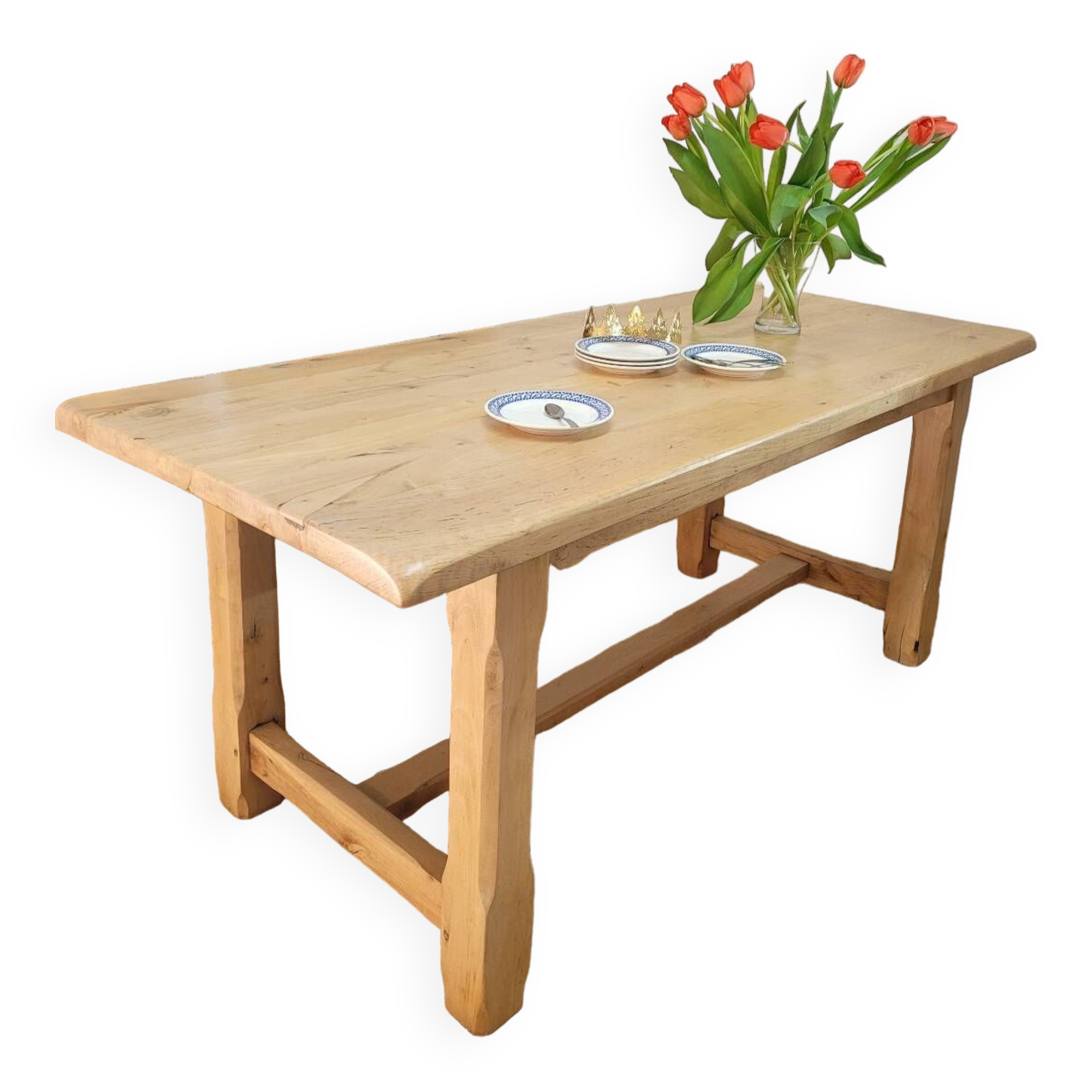 Solid wood farm table