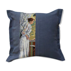 Coussin upcyclé « au
