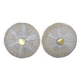 1970s Carl Fagerlund Pair of Brass and Glass Ceiling Lamps, Sweden