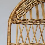 Wicker and wood rocking chair