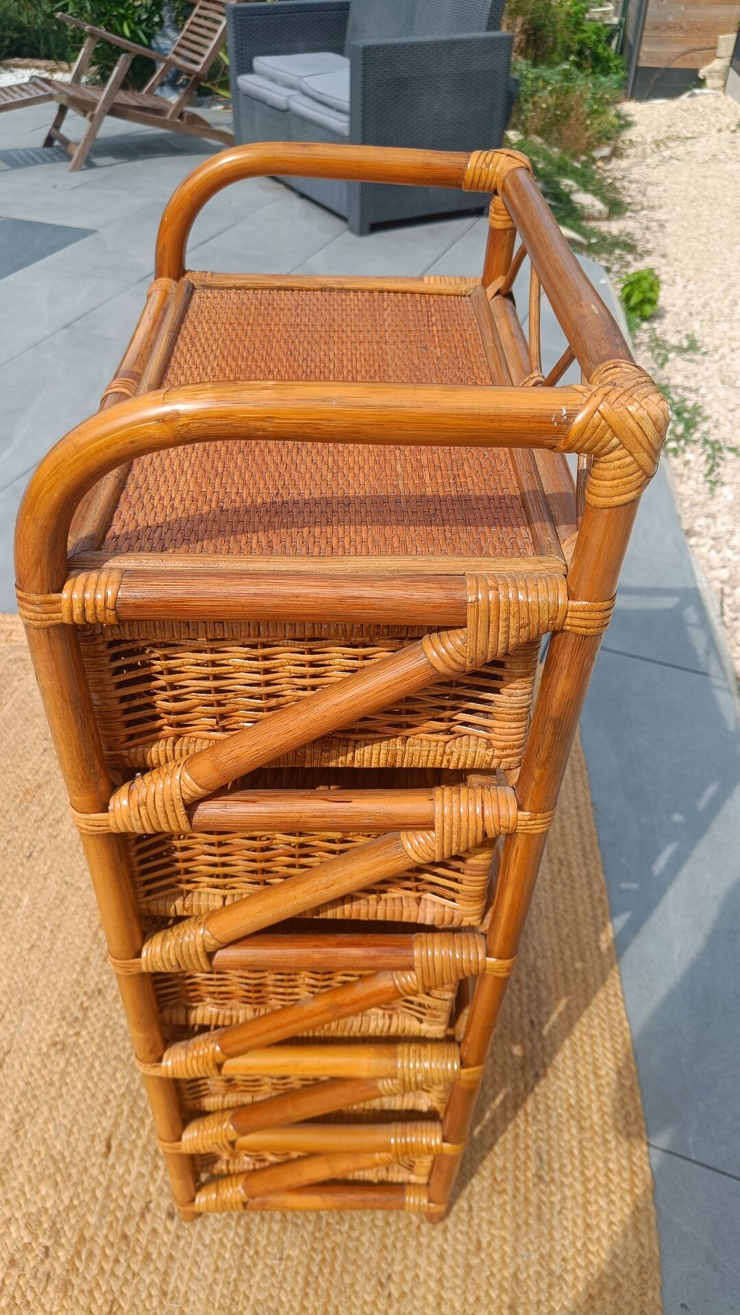 Chiffonnier commode en rotin