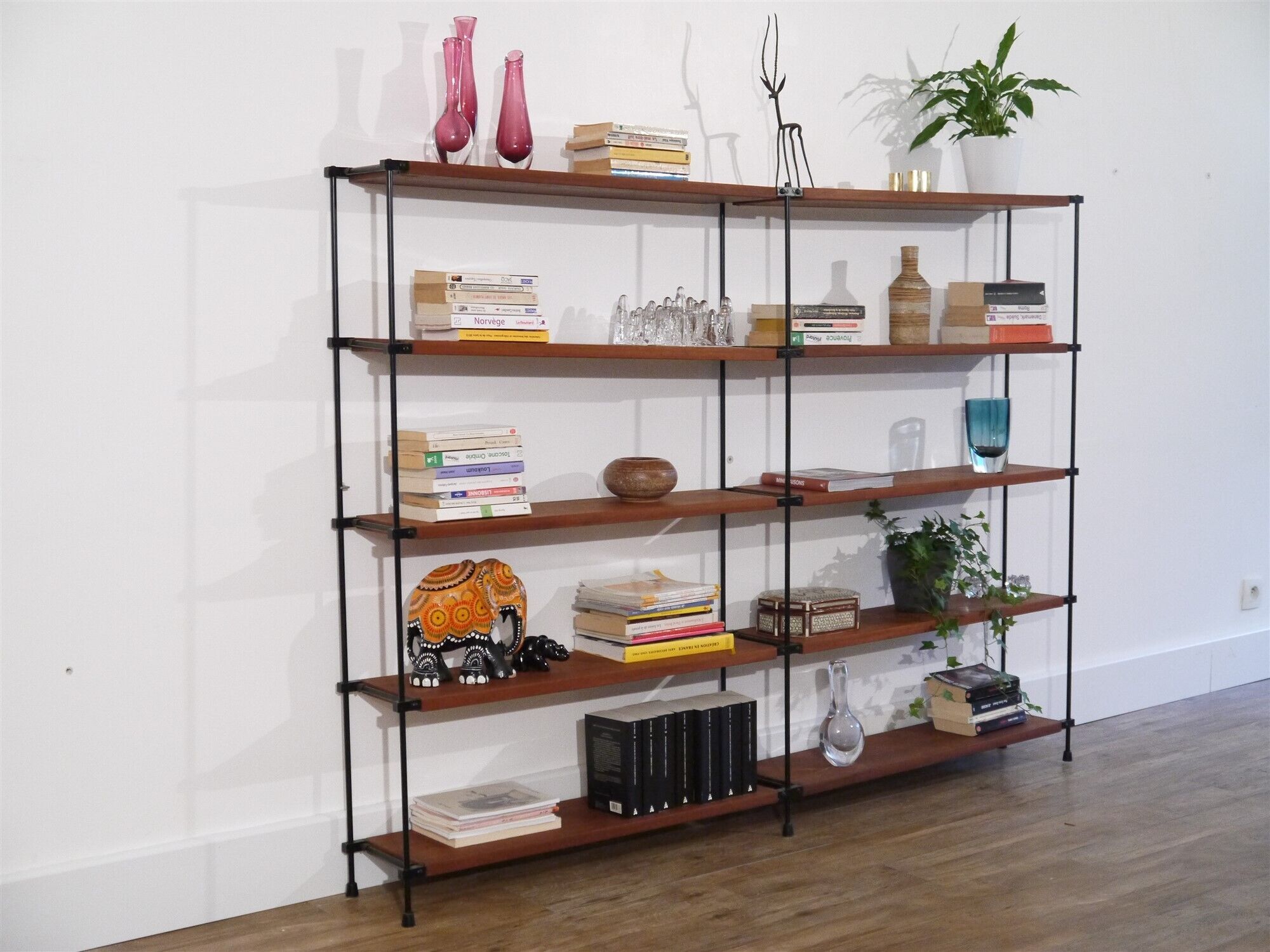 Vintage shelves in teak and metal 1960
