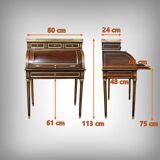 Small Mahogany Cylinder Desk, Louis XVI Style – Mid-19th Century