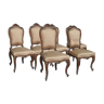 Set of 6 chairs style Louis XV Walnut end XIX