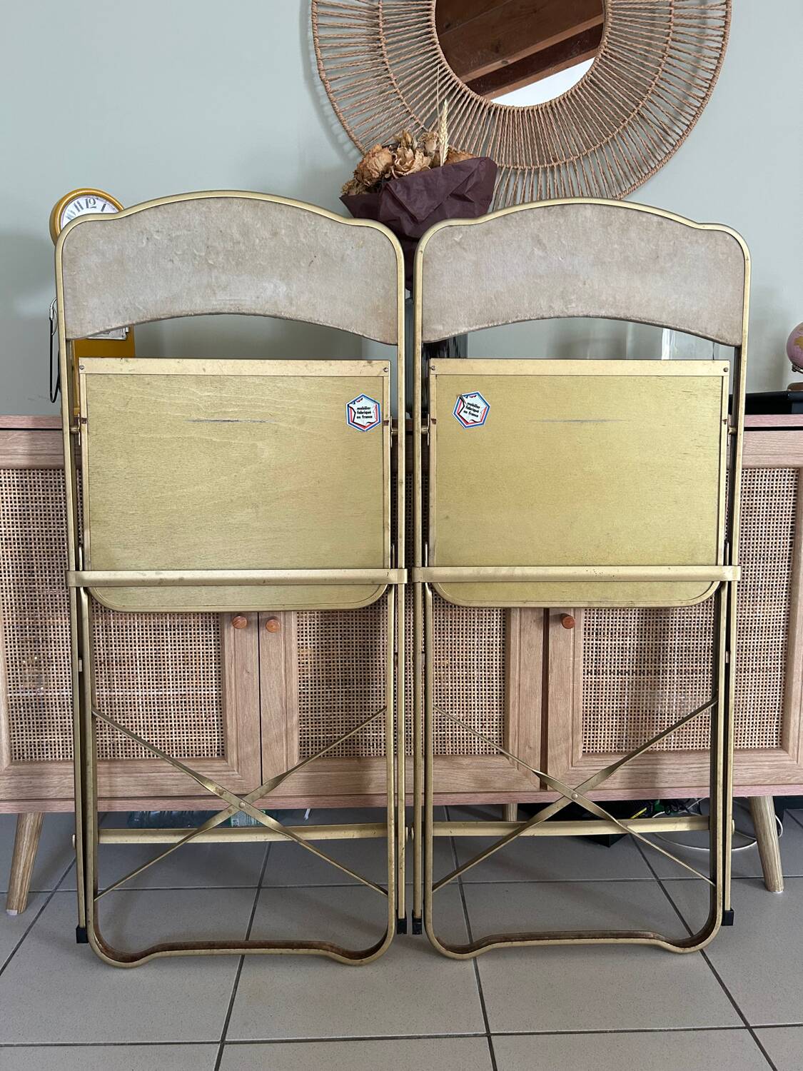 Set of 2 Vintage Folding Opera Chairs