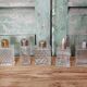 Lot de 5 flacons de toilette en verre