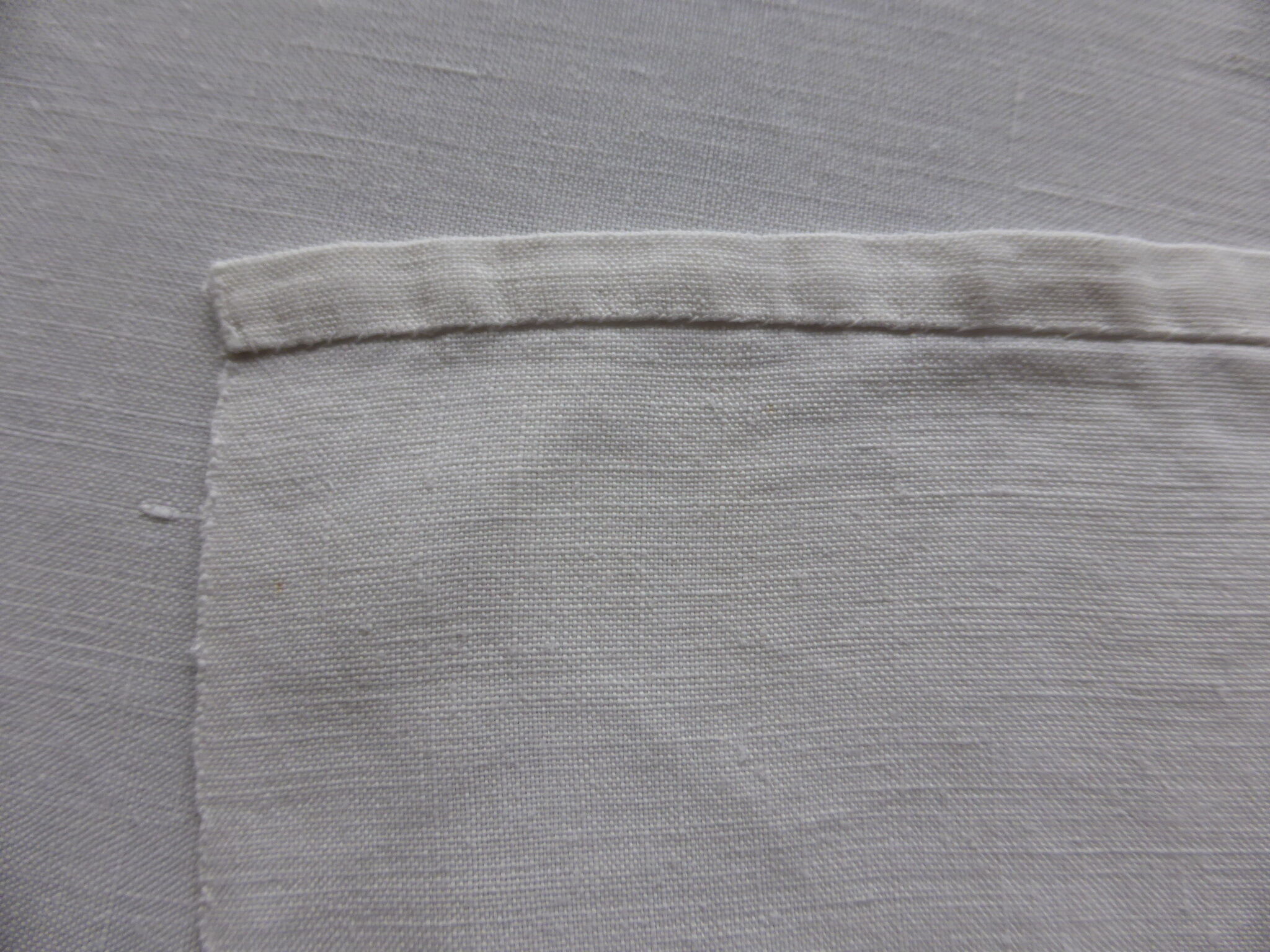 9 old linen towels embroidered MC with red thread