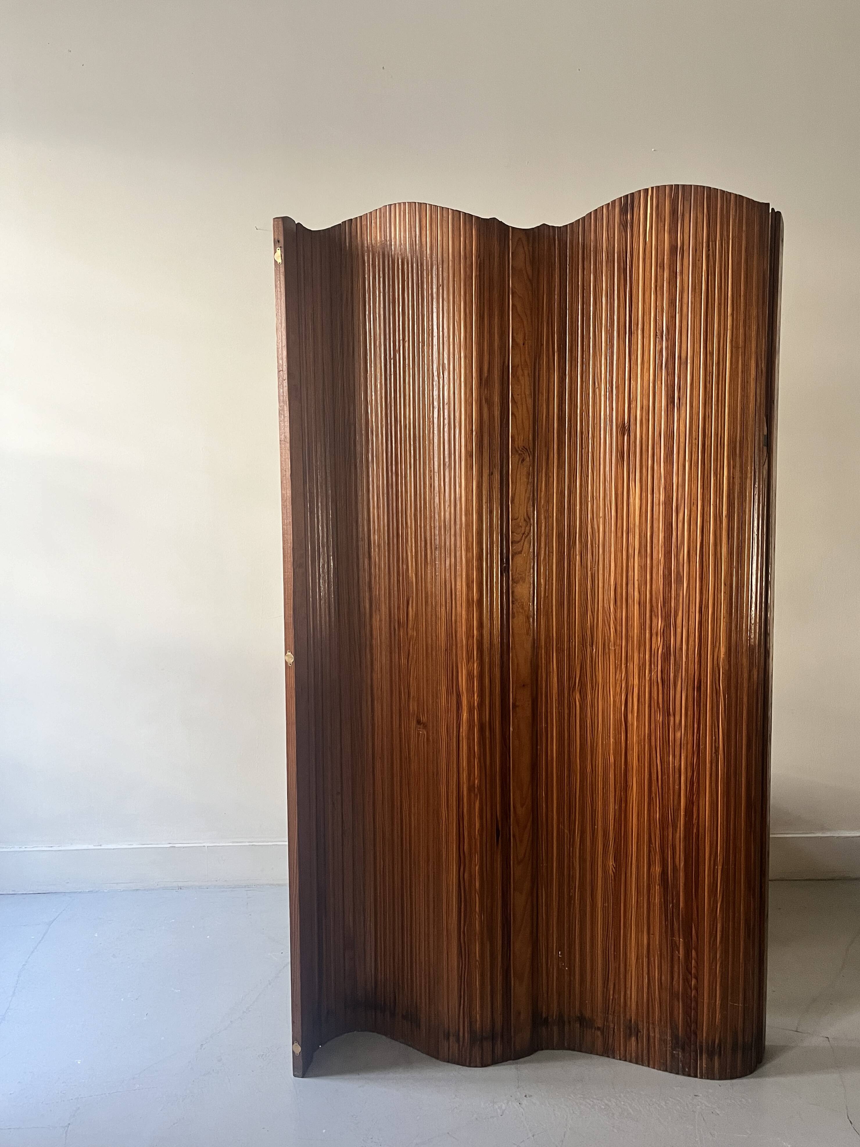 Wooden designer screen - Baumann by SNSA - circa 1950
