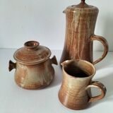 Stoneware coffee service signed Daniel Auger, Puisaye (Burgundy), 1970s