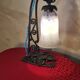 lampe fer forgé ancienne 32x20 jolie tulipe original elec ok
