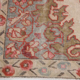 4x7 Red and Beige Turkish Vintage Rug