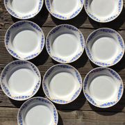 10 Assiettes plates Colette HBCM bleu et safran