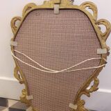Mirror 47cm x 33cm baroque style oval shape with golden resin frame floral pattern vegetable