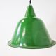 Large vintage industrial green enamel pendant lights, 1960s