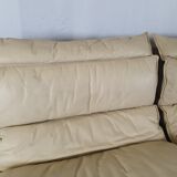 Modular sofa in leather and suede