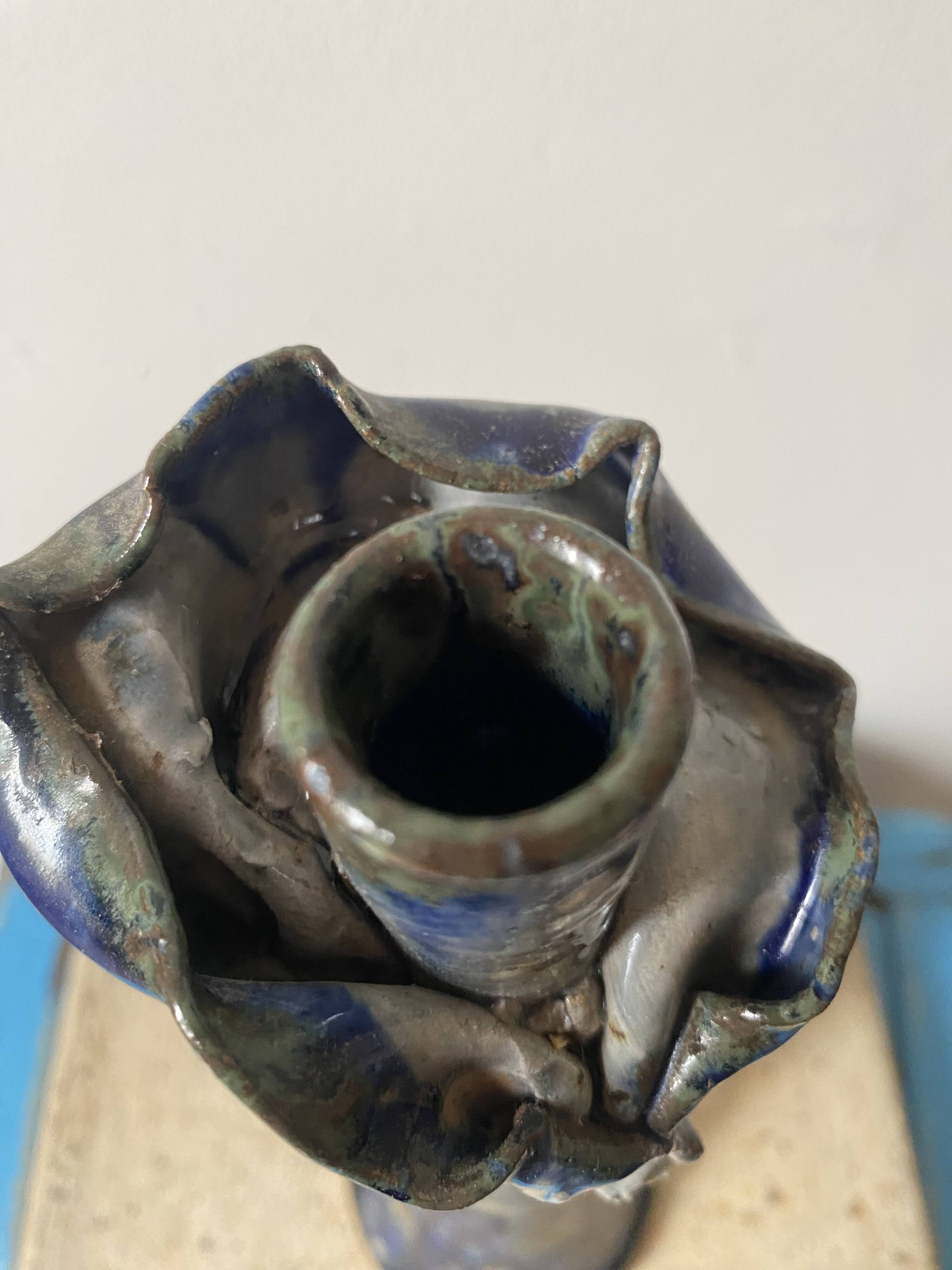 Anthropomorphic ceramic candlestick