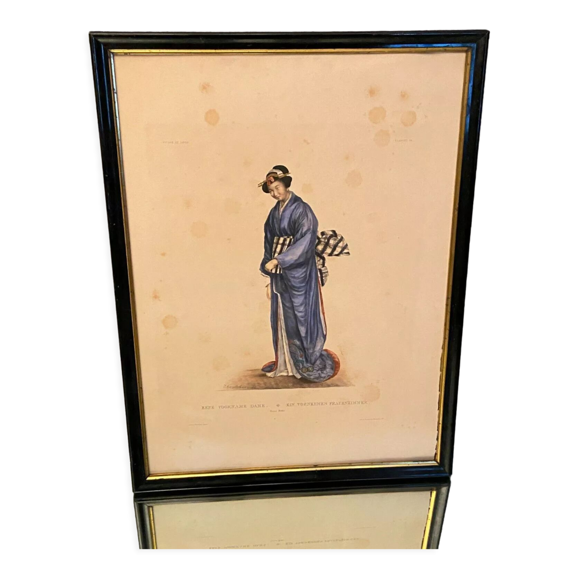 Color engraving XIXth Noble Lady of Japan