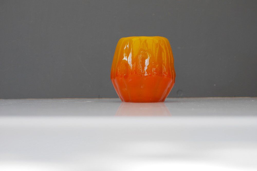 Art glass candleholder by Göte Augustsson Ruda Glasbruk