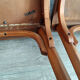 Set of four Baumann bistro chairs n°12 in solid beech and red skaï