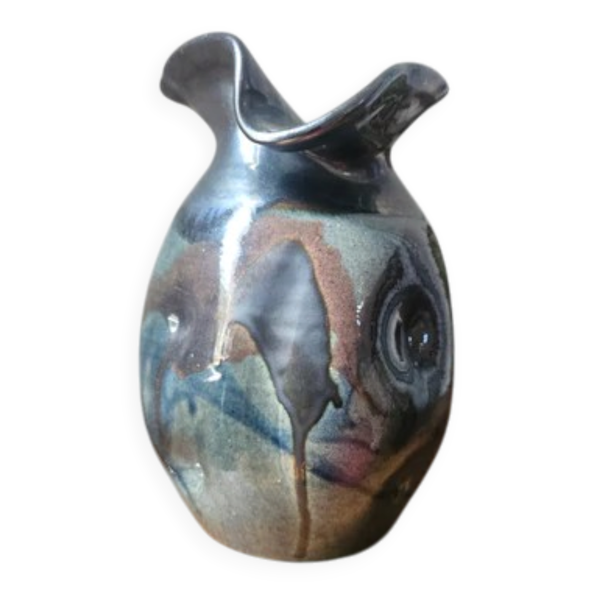 Vintage ceramic vase by Thomas Buxo - 1960s modernist design
