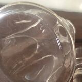 small chiseled and numbered glass carafe - vintage