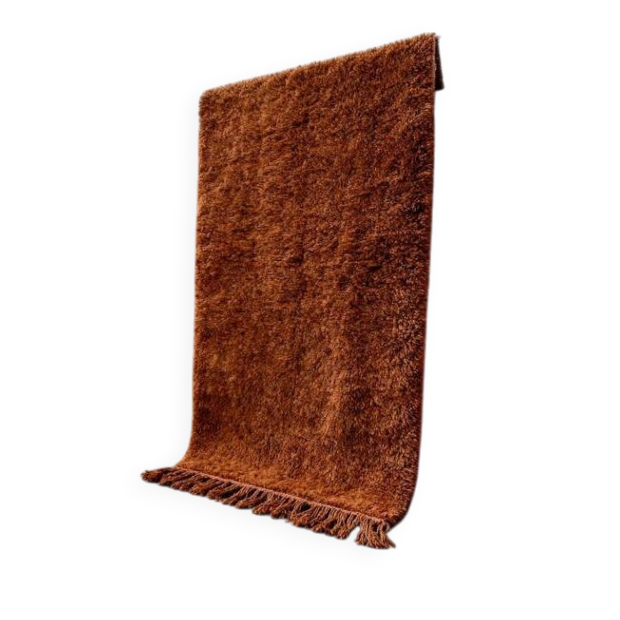 Moroccan rug in cognac brown wool 150/250cm