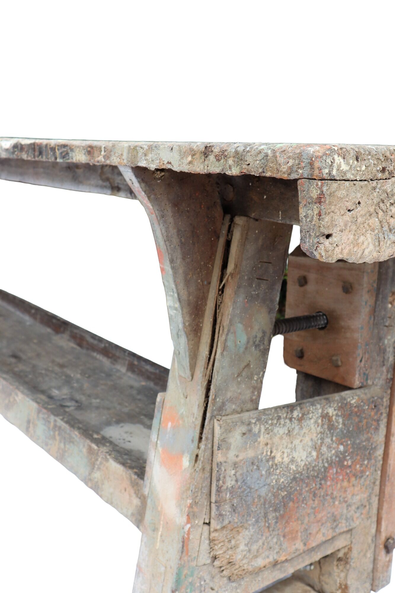 Wooden workbench xxl industrial character welder weathered 251cm