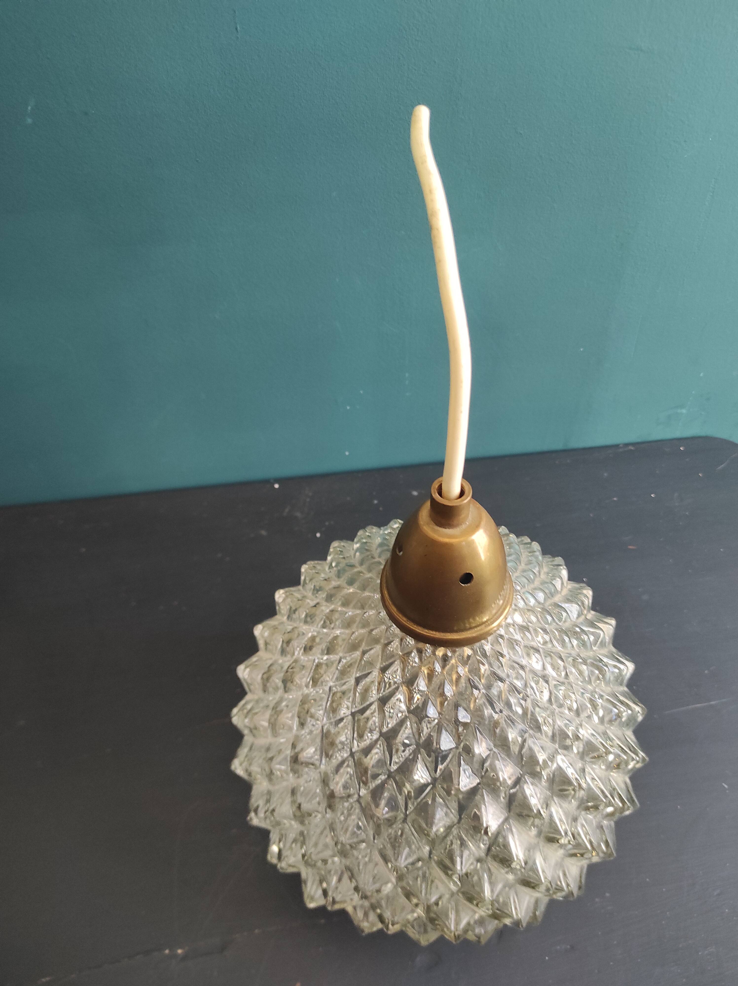 Vintage French hanging glass lamp