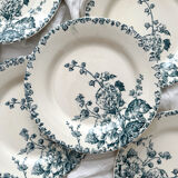 6 flat ironstone plates “Hollyhock” Gien