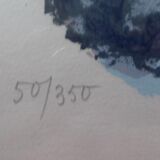 Landscape of Provence, lithograph signed Sarthou