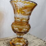 Amber crystal vase