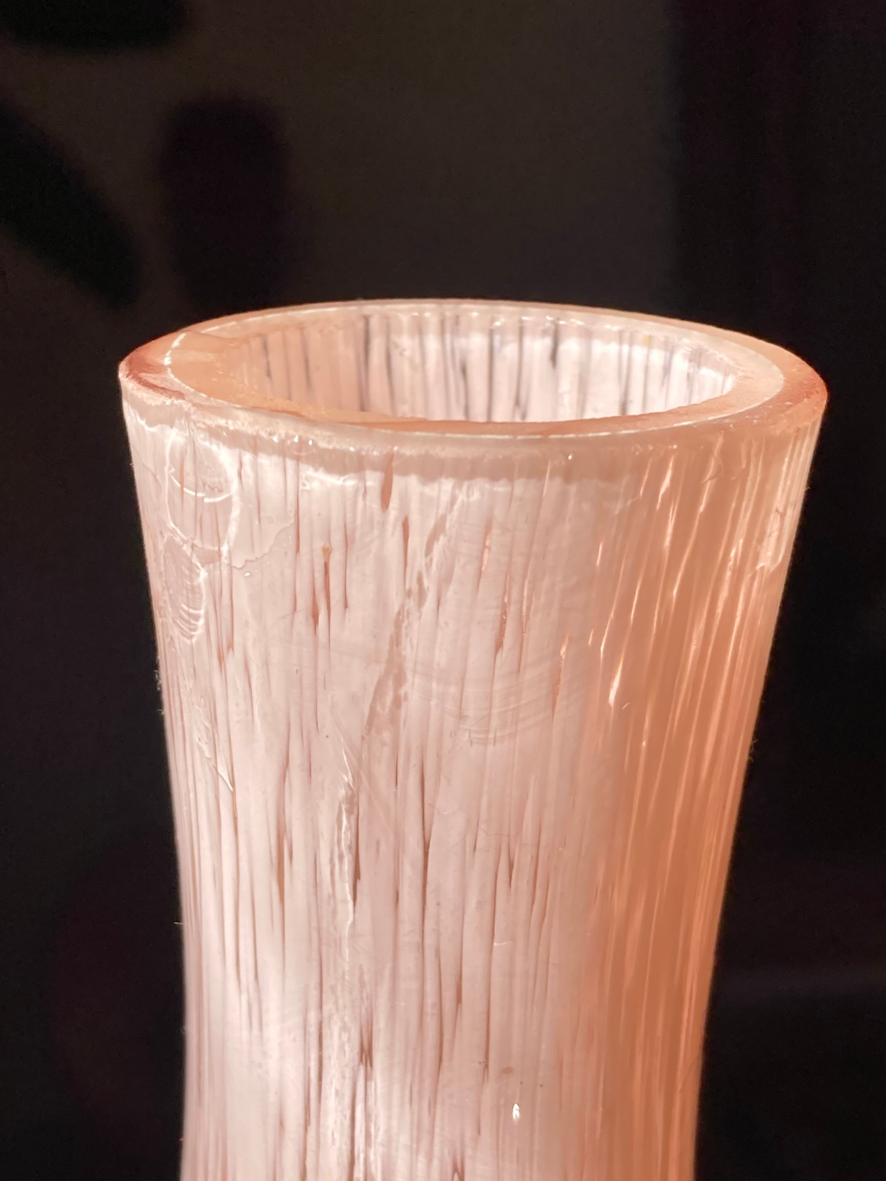Speckled pink glass vase