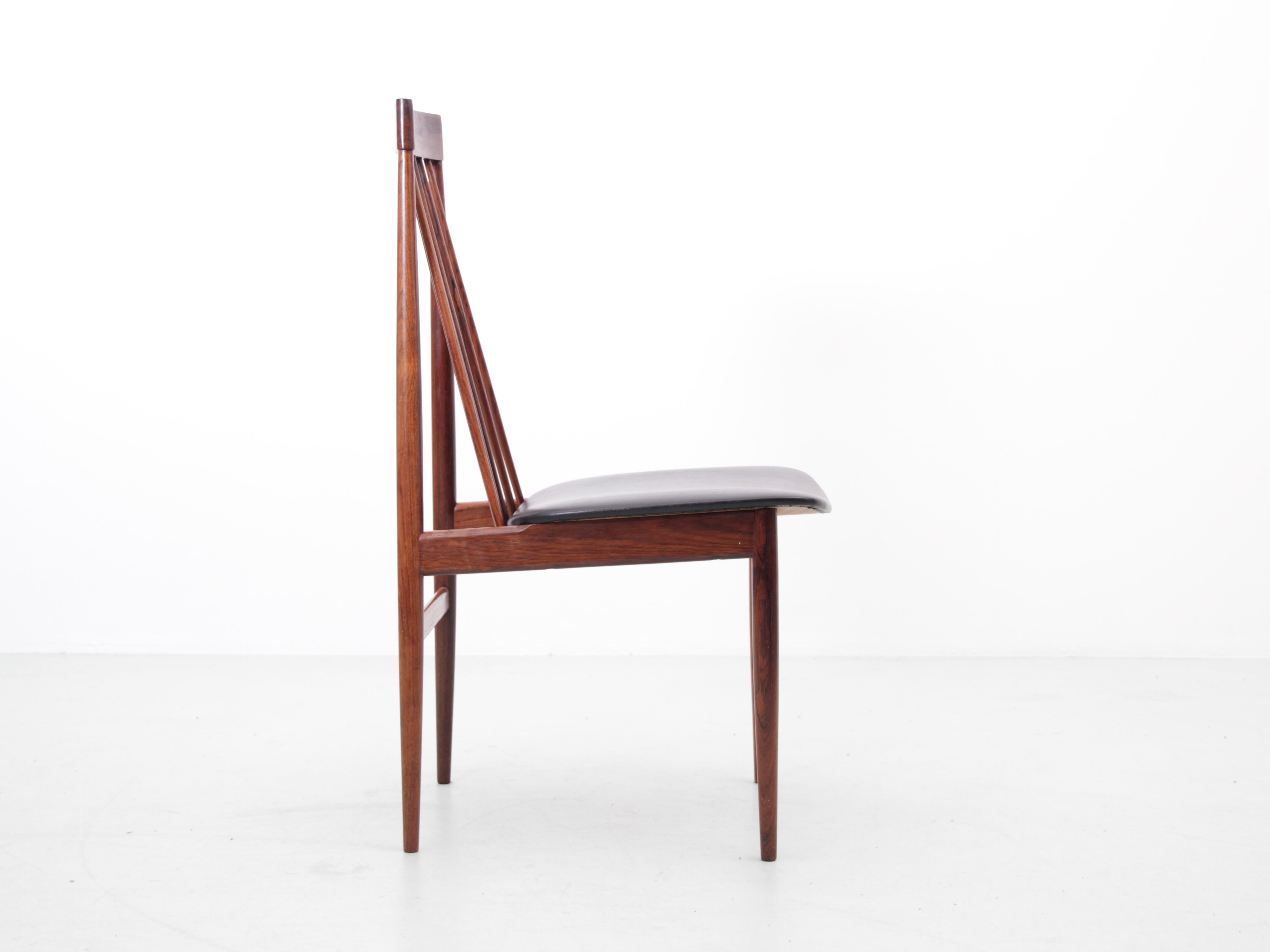 Suite of 6 rosewood bar chairs from Rio