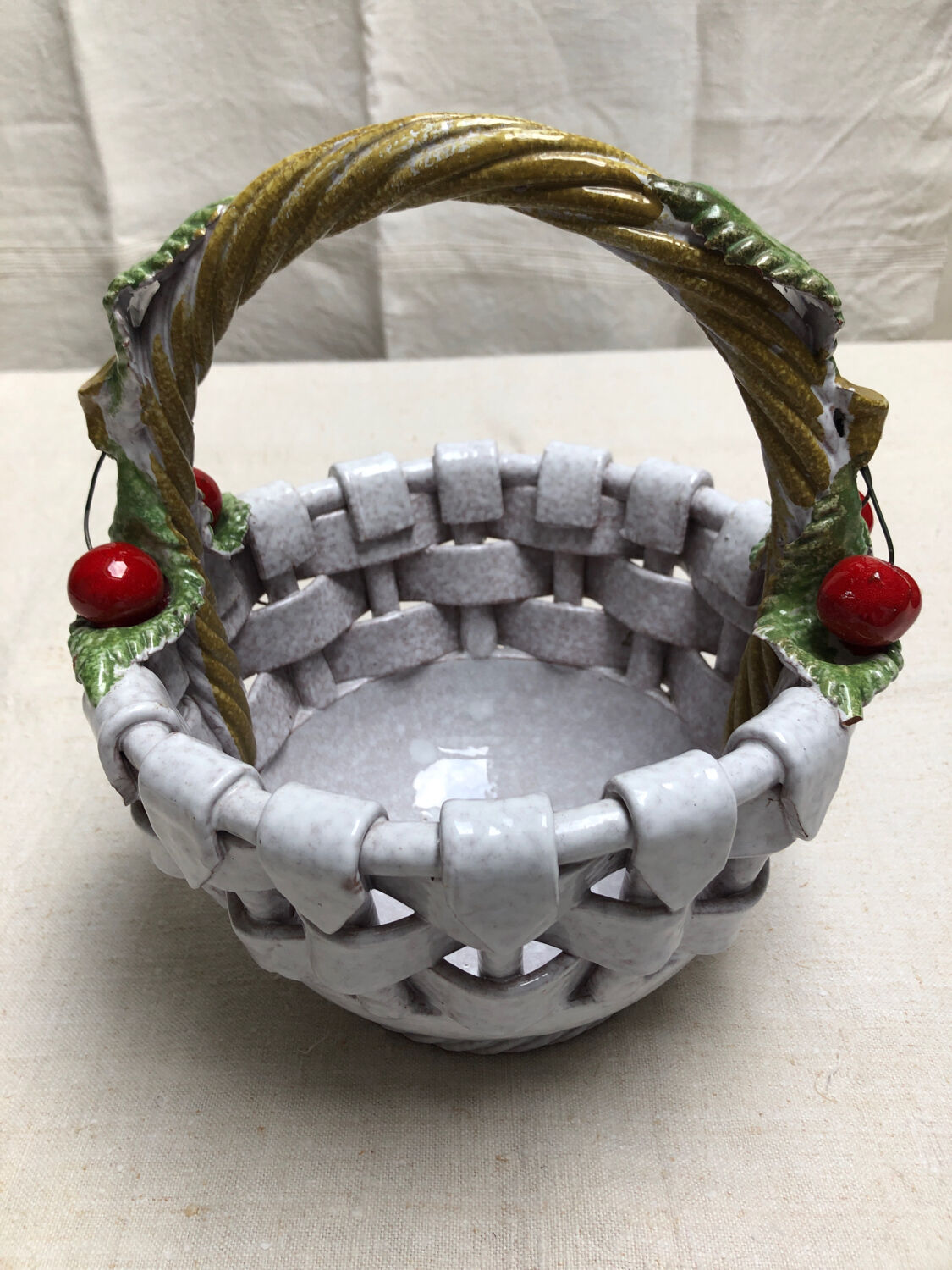 Cherry earthenware basket