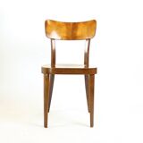 Ensemble de 4 chaises de salle à manger classiques Tatra en noyer, Tchécoslovaquie, années 1950