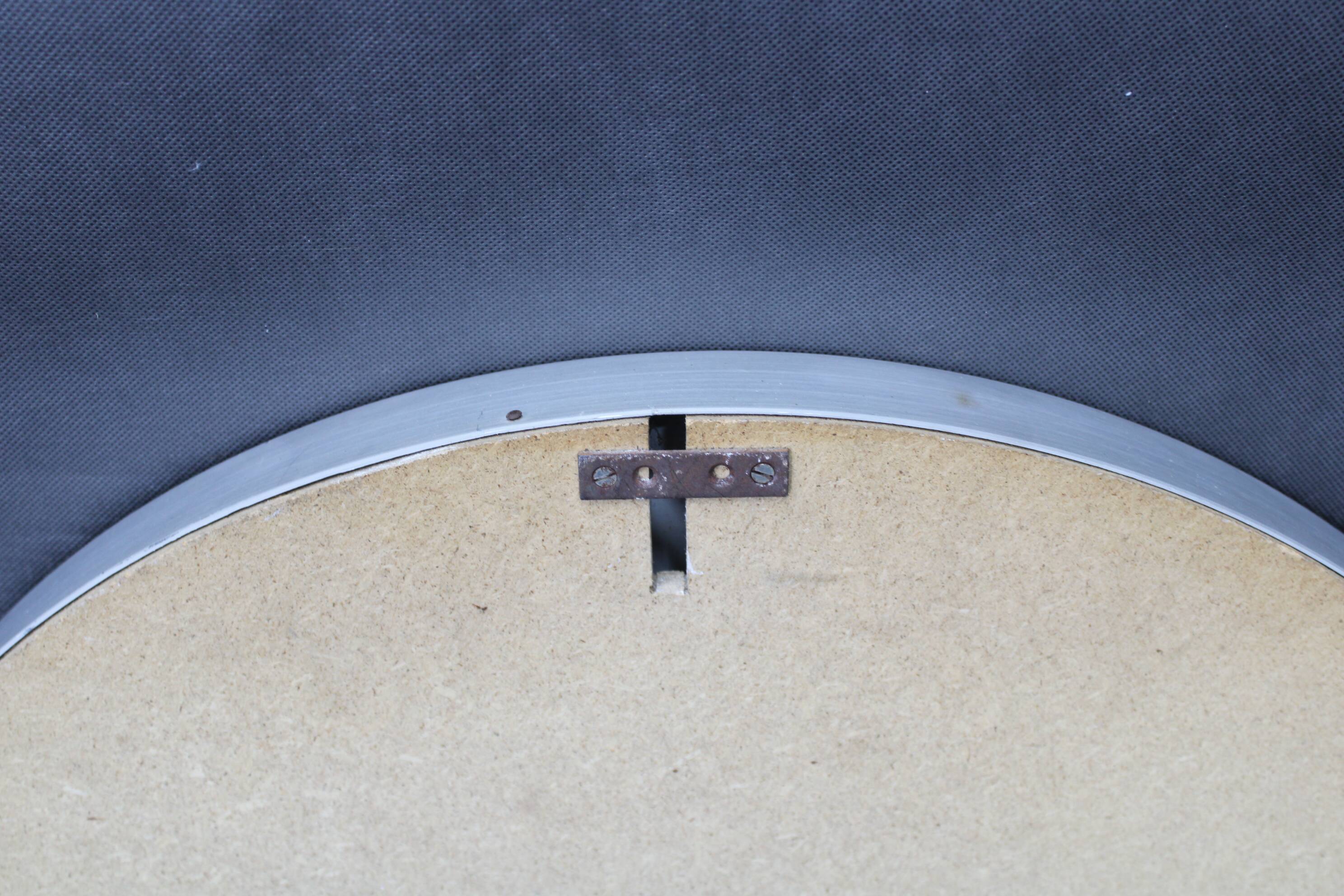 1970s Italian Round Aluminium Mirror