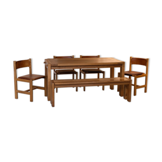 Dining set Regain table/chairs/bench 1960'