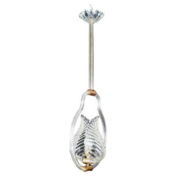 Belle suspension Art Déco transparente Barovier e Toso en verre de Murano, années 1930